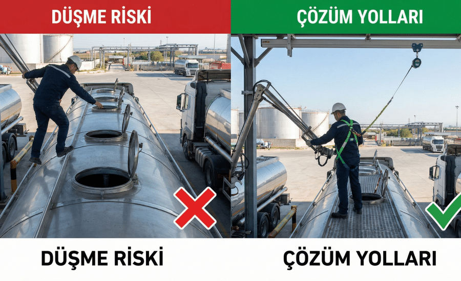 Araç Üstünde Çalışma Sırasında Düşme Riskleri ve Çözüm Yolları